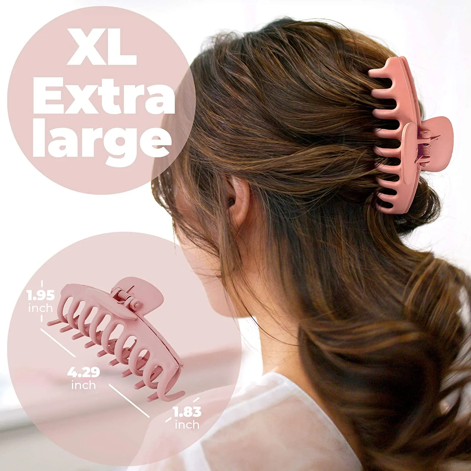 Hair Claw Clips (8 Pack), Large Hair Clips for Women (Trendy Matte Colors), Claw Clips for Thick Hair (Premium Acrylic), Hair Claws, Jaw Clips, Large Hair Clip (XXL)