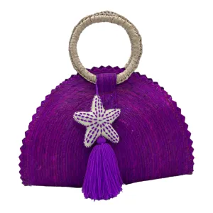 Hand Woven Crescent Purse with Pompon