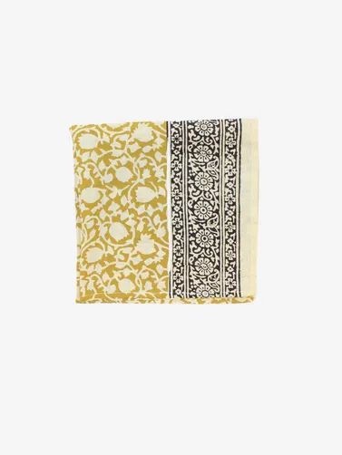 Handmade Block Print Cotton Bandana floral print in Kashish (green)
