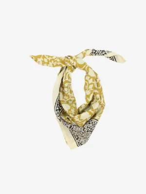 Handmade Block Print Cotton Bandana floral print in Kashish (green)