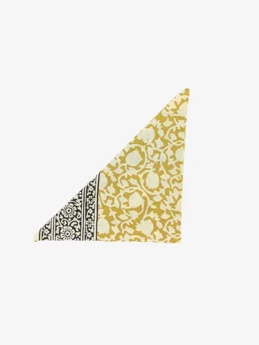 Handmade Block Print Cotton Bandana floral print in Kashish (green)
