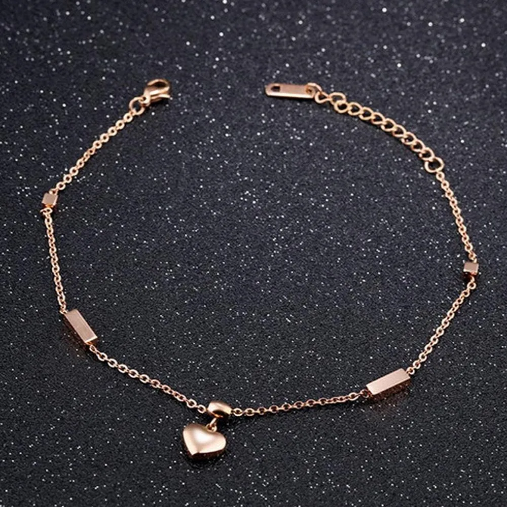 Heart Charm Anklet