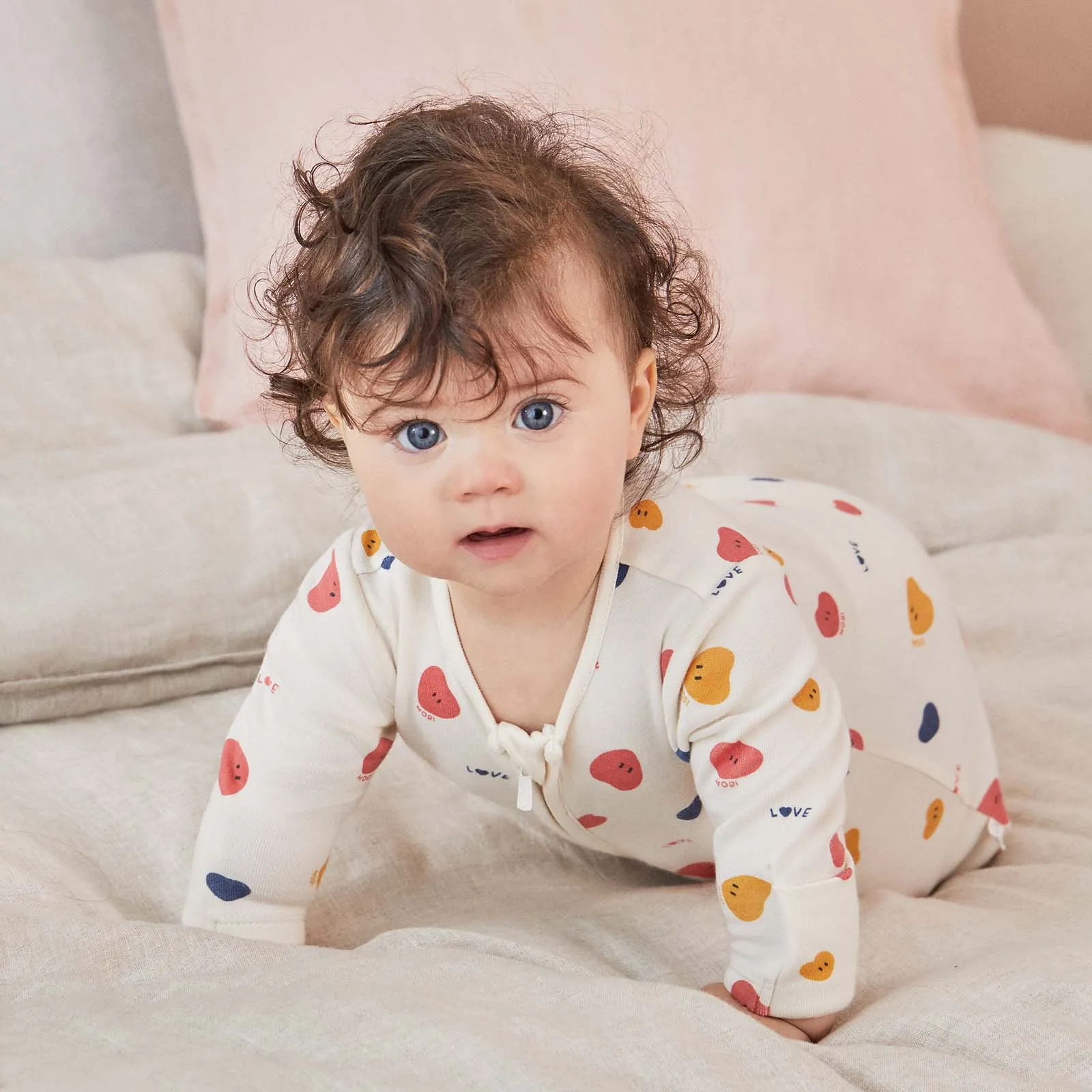Heart Print Clever Zip Sleepsuit