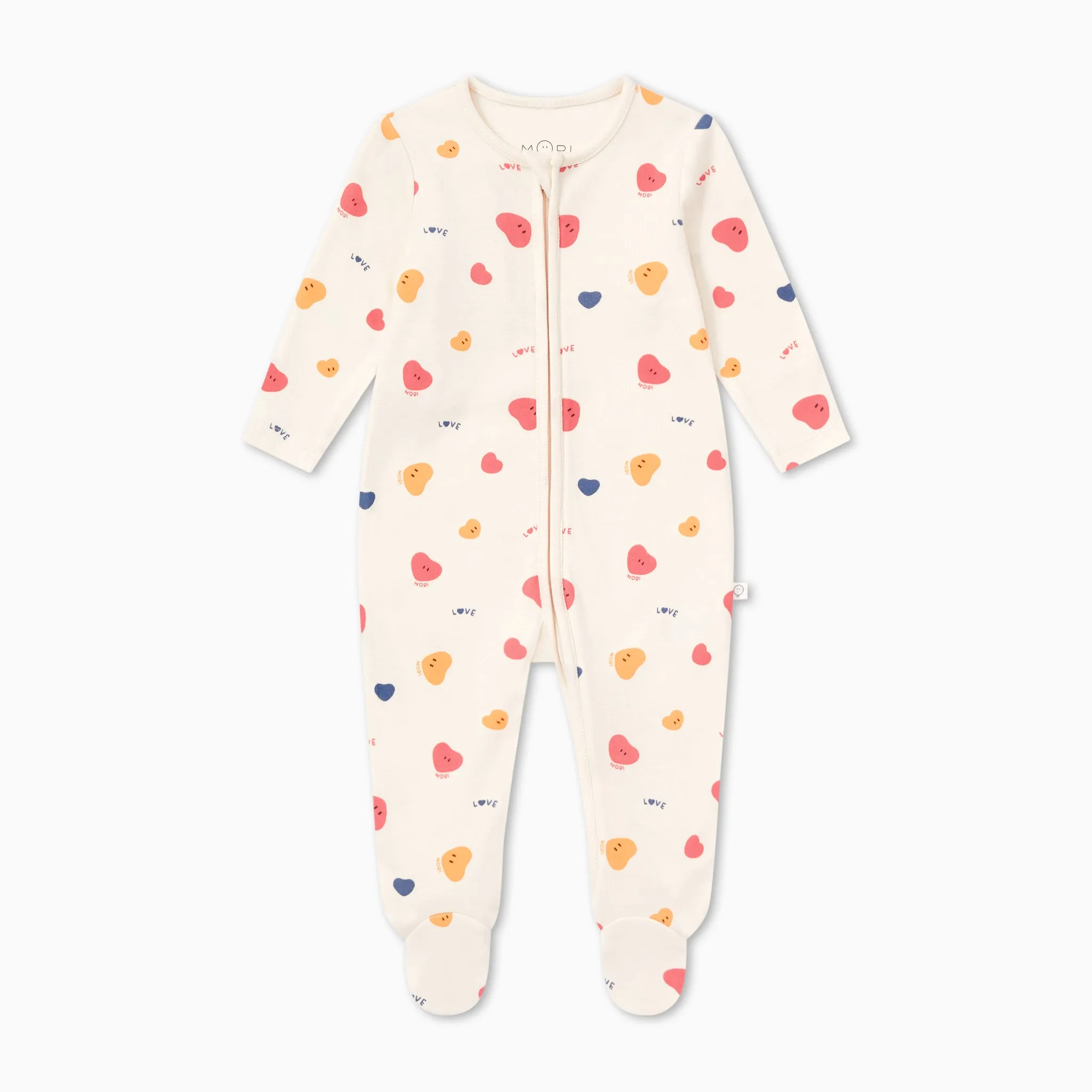Heart Print Clever Zip Sleepsuit