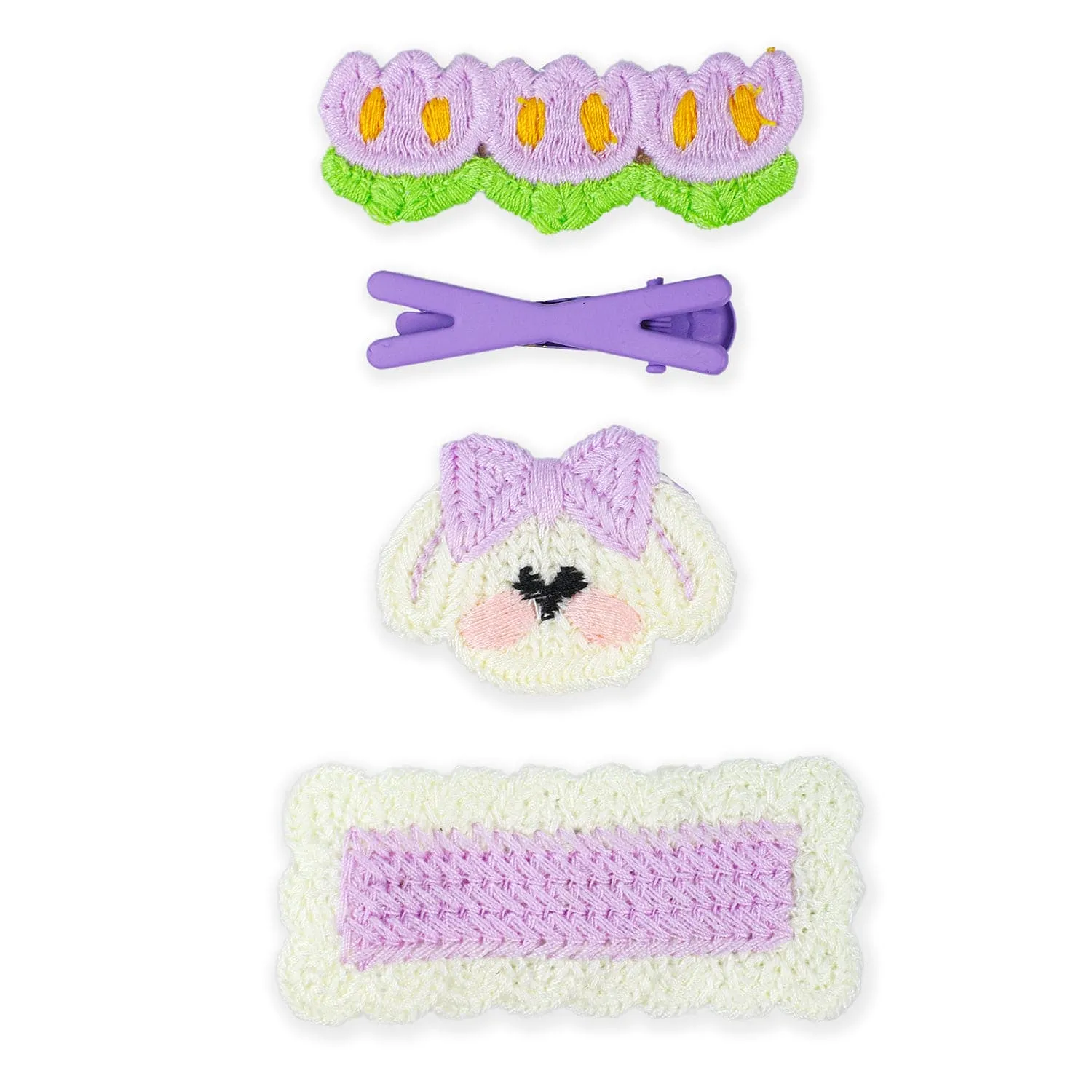 Helen Floral Hair Clips Set 10 Pcs - Purple