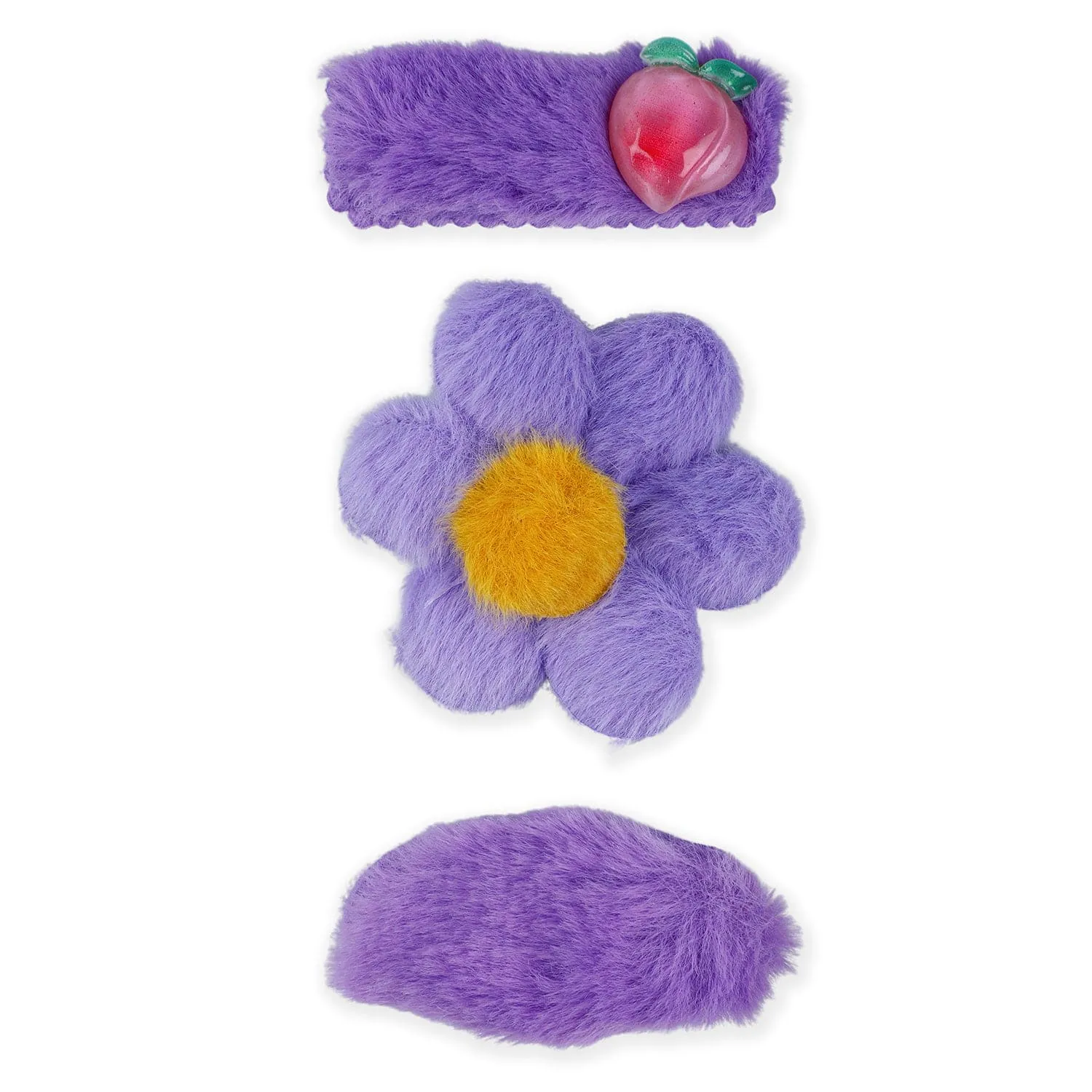 Helen Floral Hair Clips Set 10 Pcs - Purple