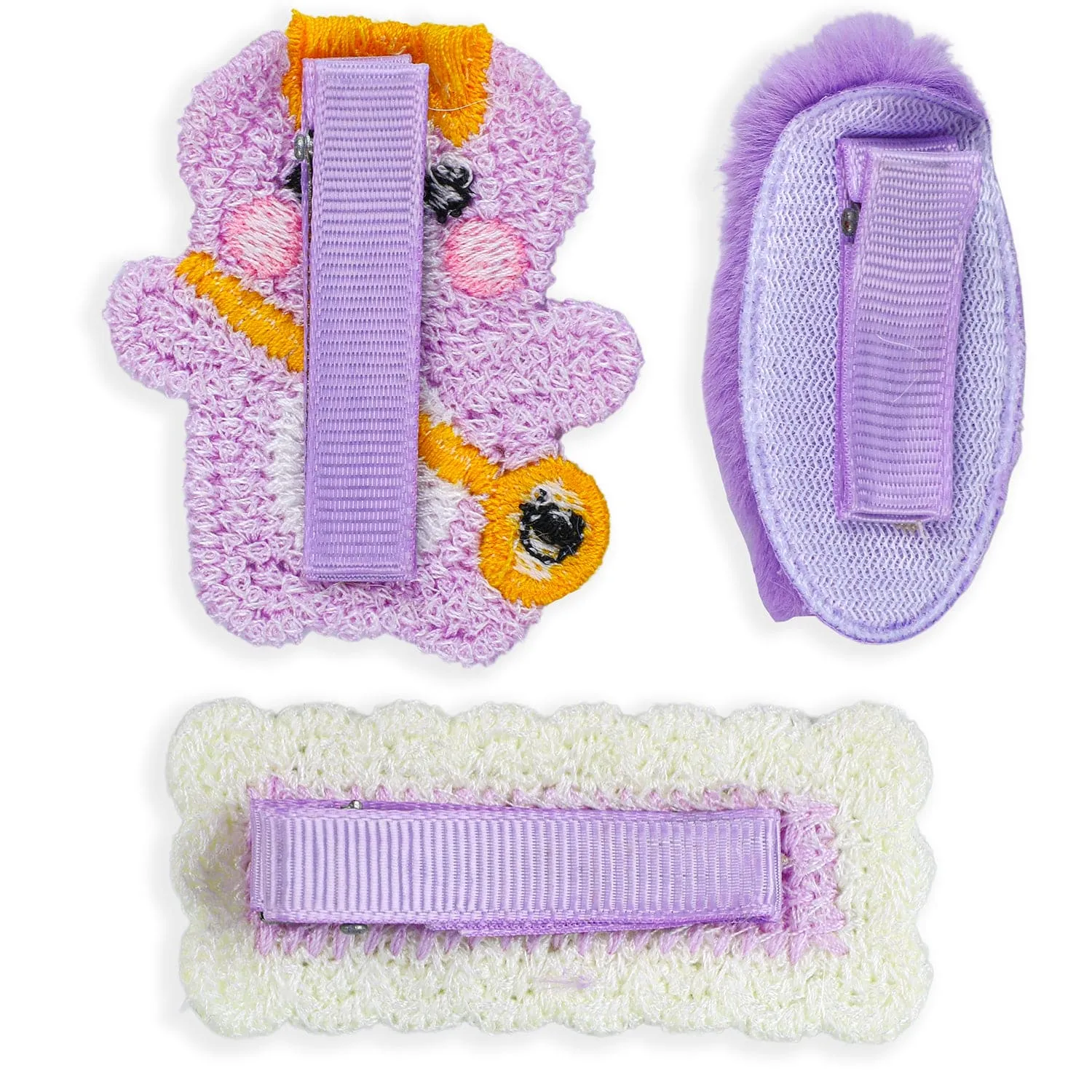 Helen Floral Hair Clips Set 10 Pcs - Purple