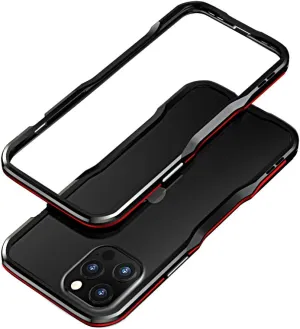 HENGHUI Aluminum Bumpers Compatible with iPhone 12 Pro Max 6.7-INCH Bumper Case Metal Frame Bumper Cover Shock Absorbent Slim Cool Design (iPhone12ProMax, Black Red)