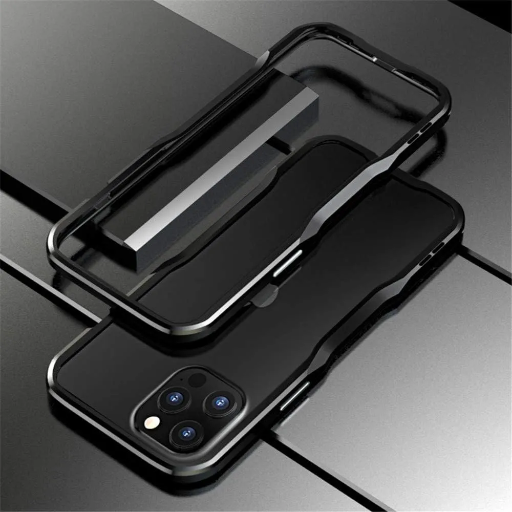 HENGHUI Aluminum Bumpers Compatible with iPhone 12 Pro Max 6.7-INCH Bumper Case Metal Frame Bumper Cover Shock Absorbent Slim Cool Design (iPhone12ProMax, Black)