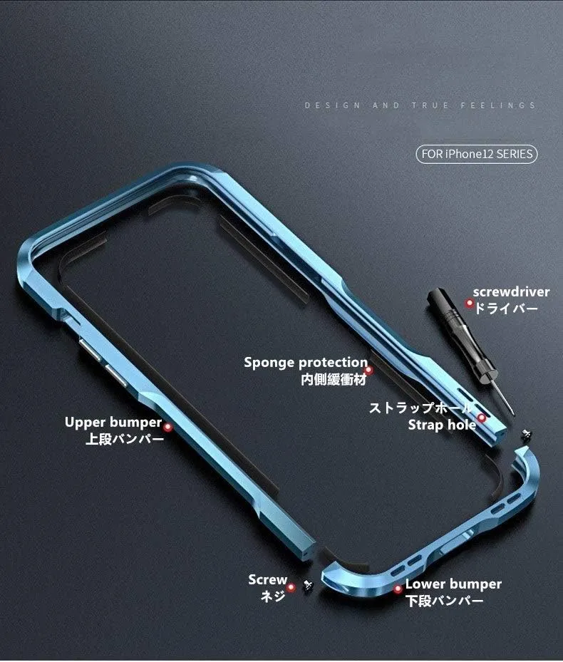 HENGHUI Aluminum Bumpers Compatible with iPhone 12 Pro Max 6.7-INCH Bumper Case Metal Frame Bumper Cover Shock Absorbent Slim Cool Design (iPhone12ProMax, Black)