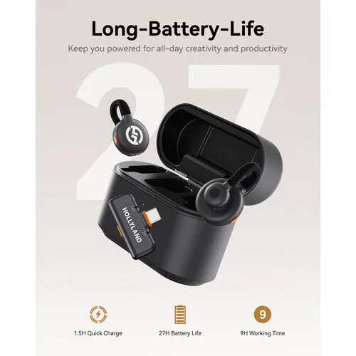 Hollyland LARK M2S DUO 2-Person Wireless Microphone System with USB-C Connector for Mobile Devices (Space Grey)