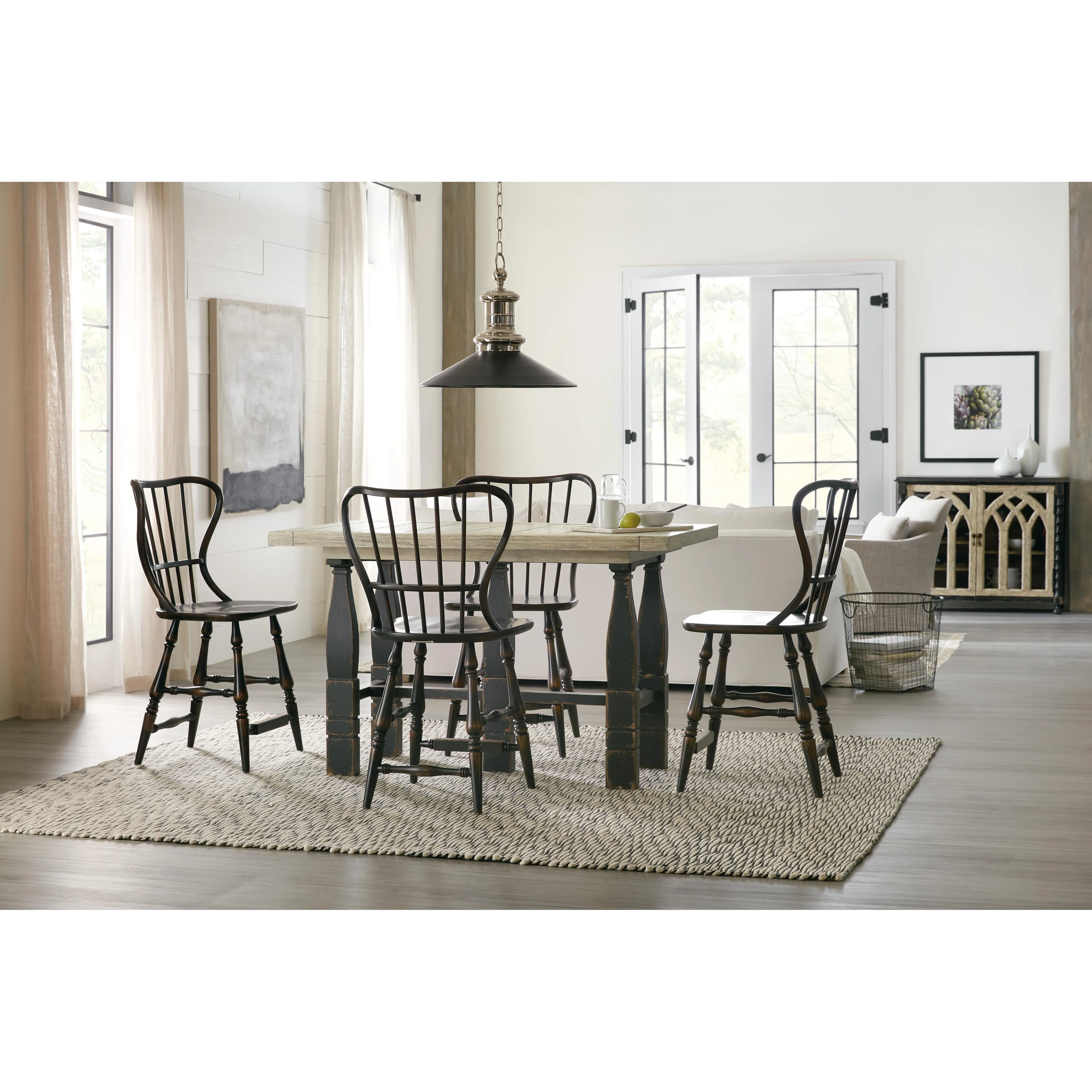 Hooker Furniture 5805-75351-99 Ciao Bella Spindle Back Counter Stool-Black