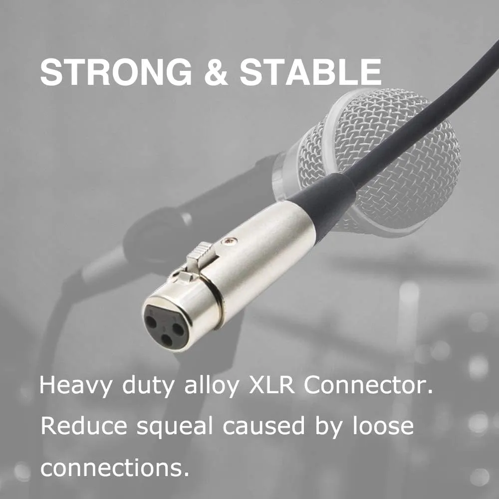 HOSONGIN XLR to USB Cable for Microphones, 48V Phantom Power Required for Condenser Microphones, Plug-and-Play Audio Adapter with Built-in DAC for Podcasting Recording Streaming and Karaoke, 10 Feet