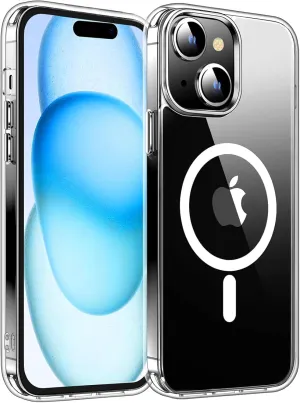 Hualele Designed for iPhone 13 Case, [Compatible with Magsafe][Anti-Yellowing] Slim Thin 10 FT Shockproof Clear Transparent Bumpers Phone Case 6.1 inch-Clear