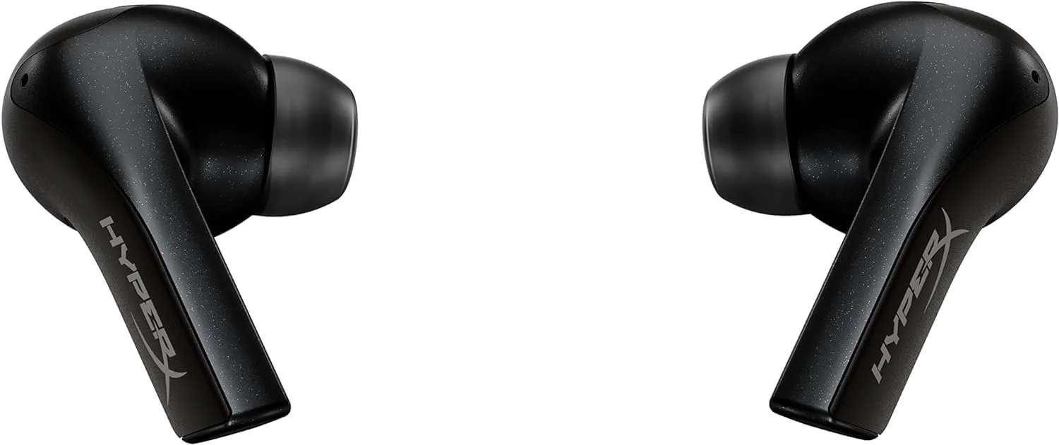 HyperX Cloud MIX Buds True Wireless Gaming Earbuds Microphone Bluetooth 2.4GHz DTS Low Latency Rechargeable Charging Battery Case 3 Ear Tips for PC PS5 PS4 Nintendo Switch Mobile, Black (Renewed)