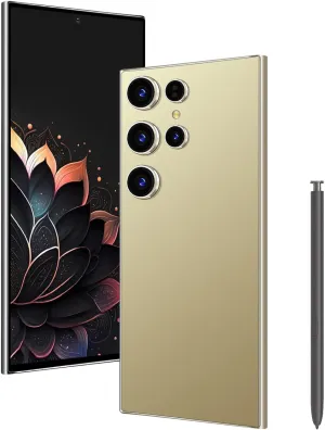 I24 Ultra 5G Smartphone,256GB Built in Pen The Cellphone,Unlocked Android 13.0,64MP Zoom Cameras 6.8HD Screen,6800mAh Long Battery Life,Dual SIM/Stylus/US Version Dumbphone(Titanium Gold)