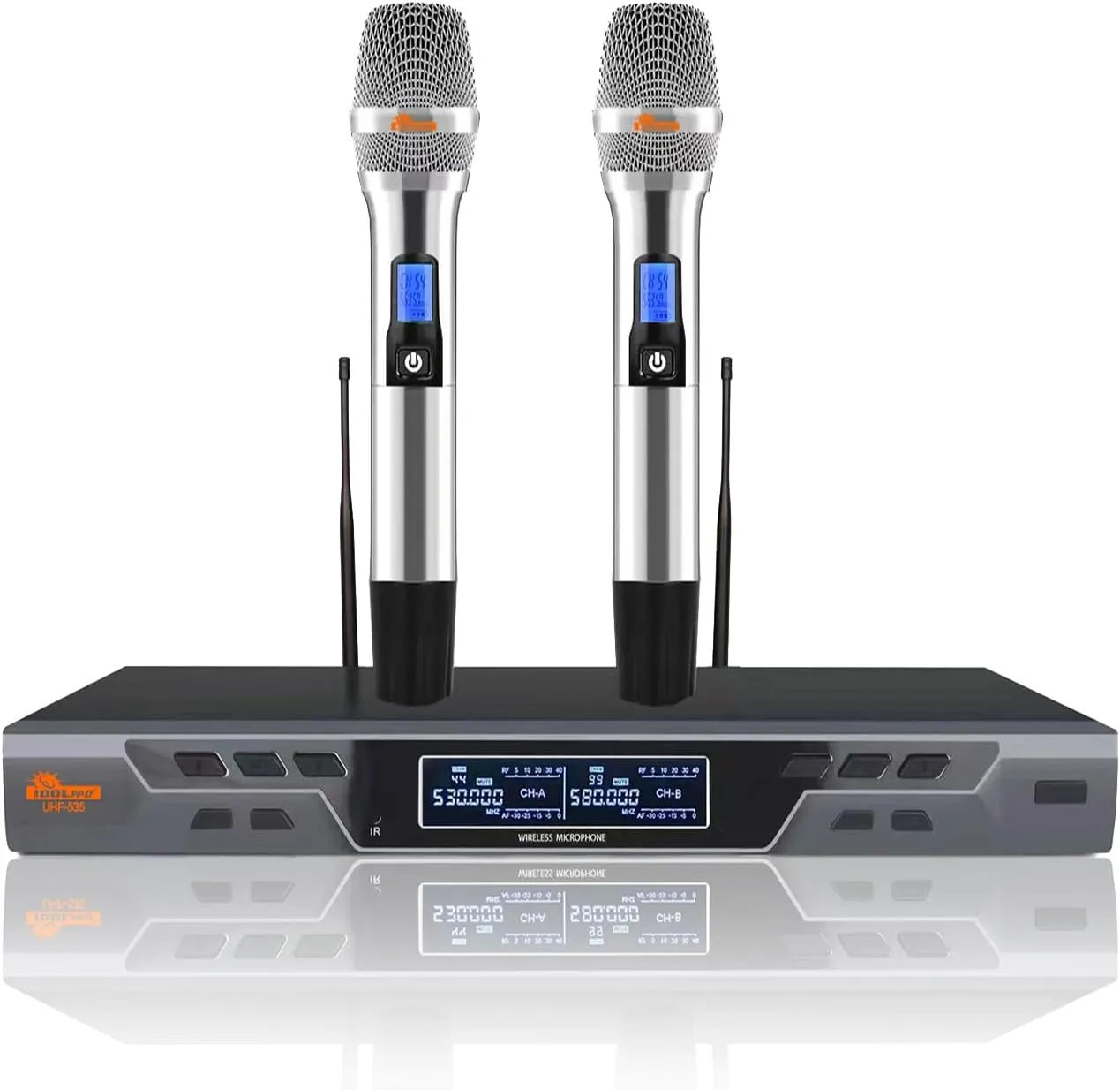 IDOLPRO UHF-535 Digital Automatic Scan, Vocal Support Dual Wireless Microphones System