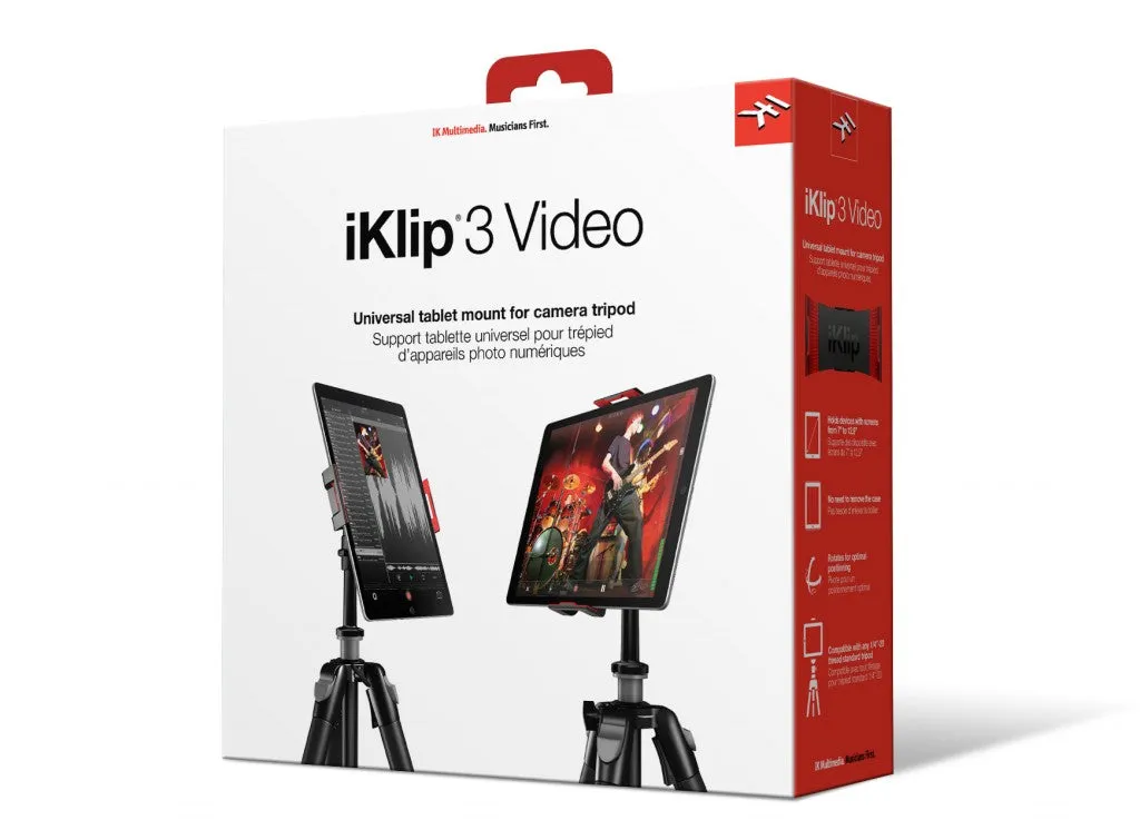 IK Multimedia iKlip 3 Video Universal Camera Stand Tripod Mount for Tablets