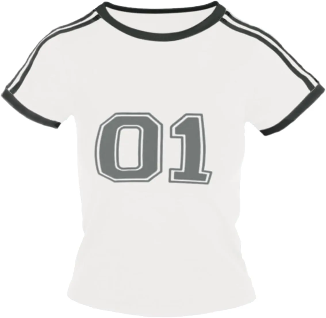 Imily Bela Womens Summer Crop Tops Y2k Baby Tees Cute Letter Print Short Sleeve Vintage T Shirt