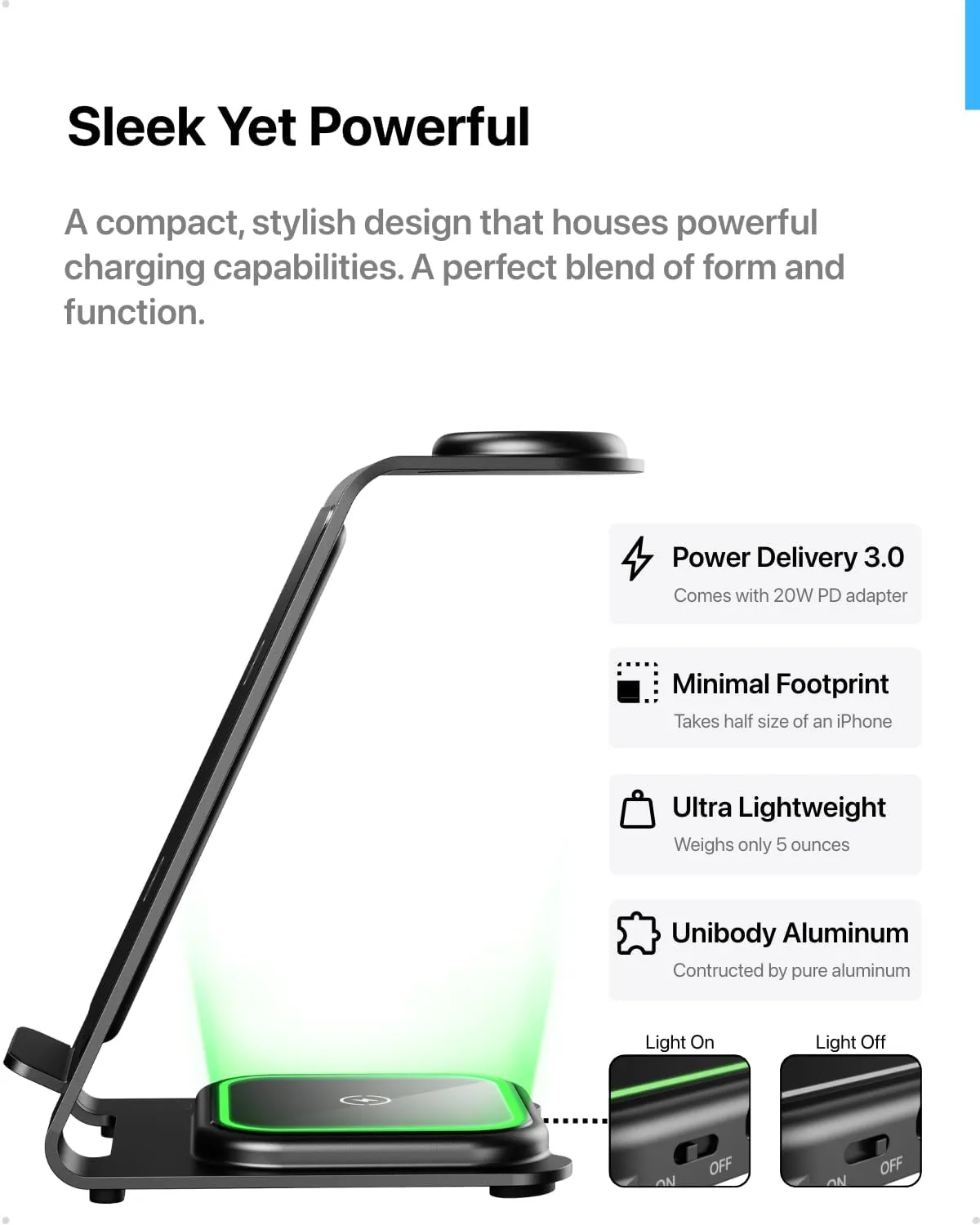 Intoval 3 in 1 Wireless Charging Station for iPhone 16 15 14 13 12 11 X Pro Max, Wireless Charger for Apple Watch 10 Ultra 3 SE 9 8 7 6 5 4 3 2, for AirPods 4 Pro Pro 2 3 (Y93, Grey)