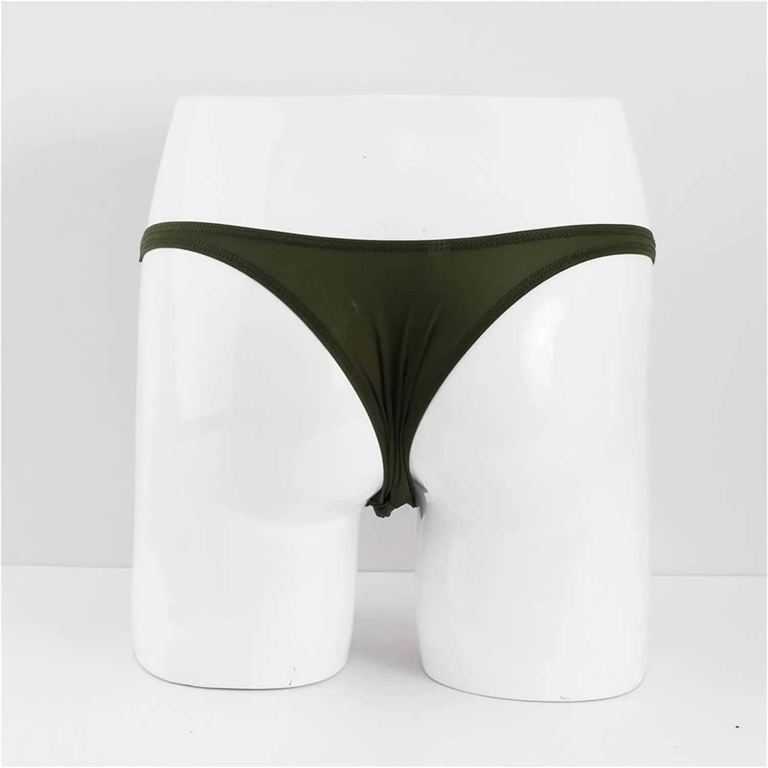 JEsilunmaMY Men's Ice Silk Mini Briefs Low Rise Pouch Stretch G-String Underwear Solid Color Comfortable Sissy Under Panties