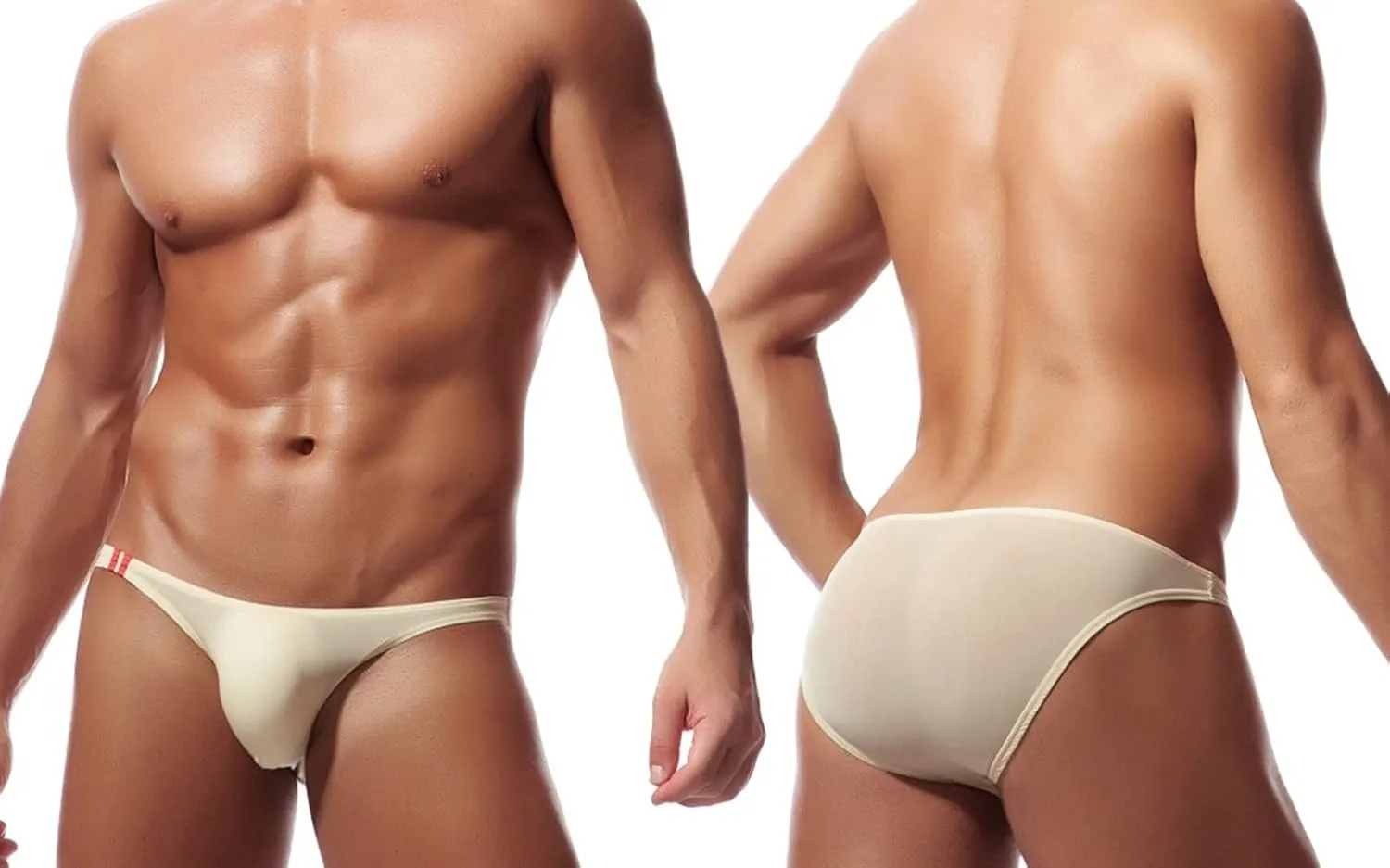 JEsilunmaMY Mens Ice Silk Thong Briefs Low Waist Bulge Pouch Bikini Underwear See Through Comfortable Underpants Swimwuit