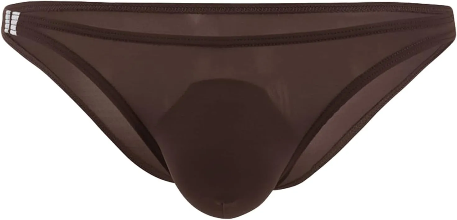 JEsilunmaMY Mens Low Rise Panties Ice Silk Bulge Pouch Bikini Briefs Underwear Soft Comfortable Breathable Swim Underpants
