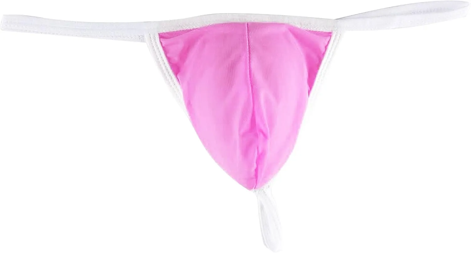 JEsilunmaMY Mens Low Rise Thongs Ice Silk Bulge Pouch G-String Bikini Briefs See Through Comfortable T-Back Panties Underwear