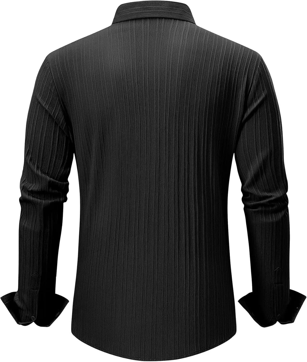 JMIERR Men's Button Down Dress Shirts Textured Long Sleeve Casual Hawaiian Beach Shirt with Pocket