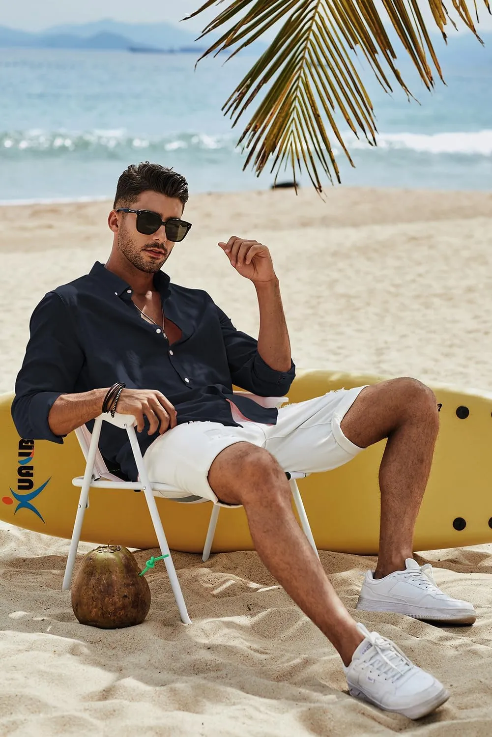 JMIERR Men's Cotton Linen Button Down Shirt Casual Stylish Long Sleeve Business Dress Shirts