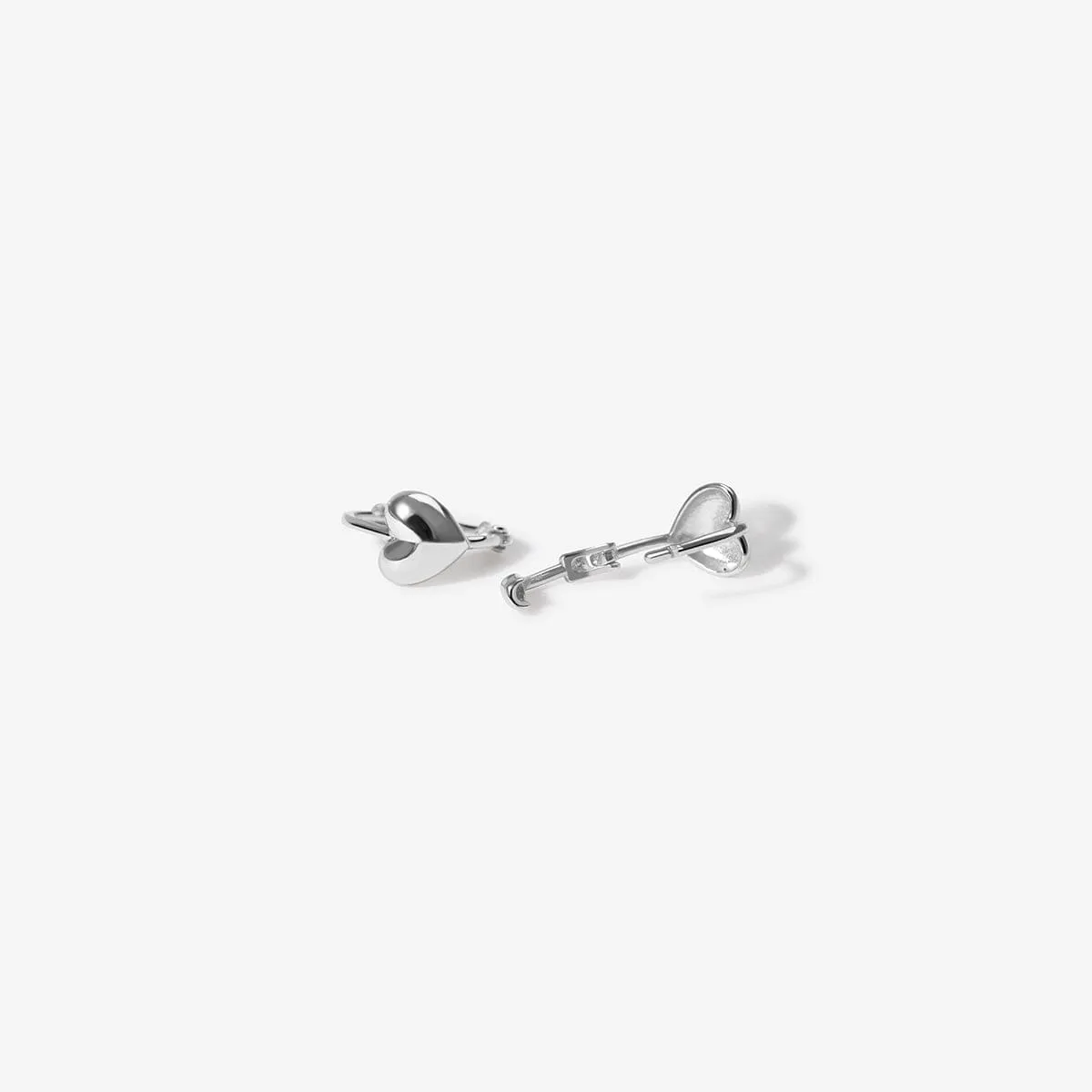 Justin micro heart huggie earrings