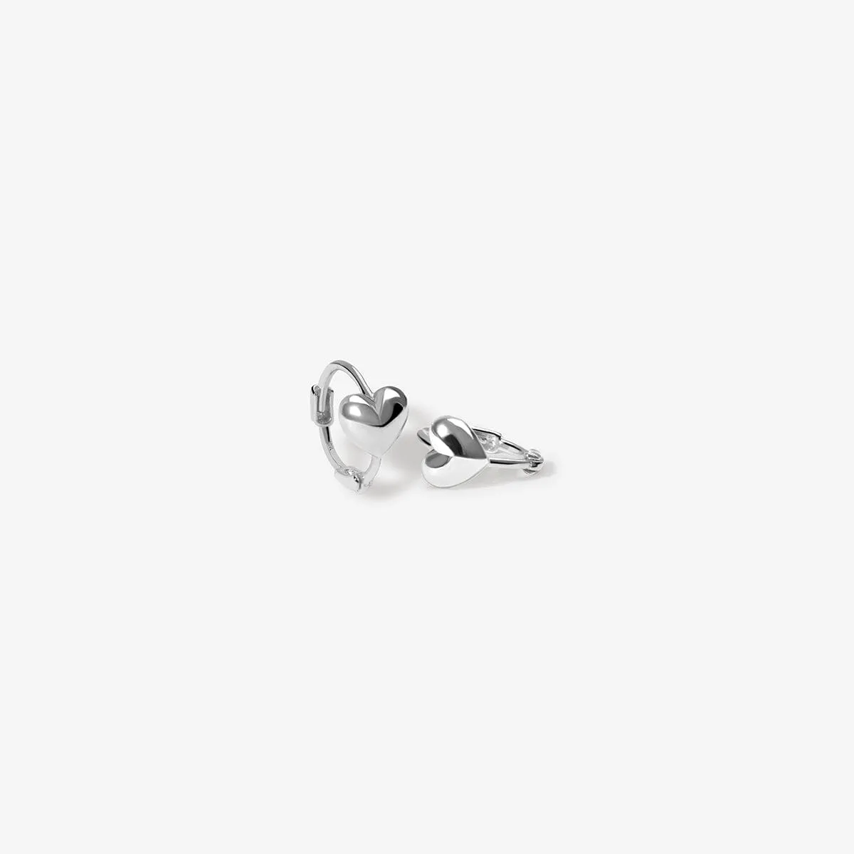 Justin micro heart huggie earrings