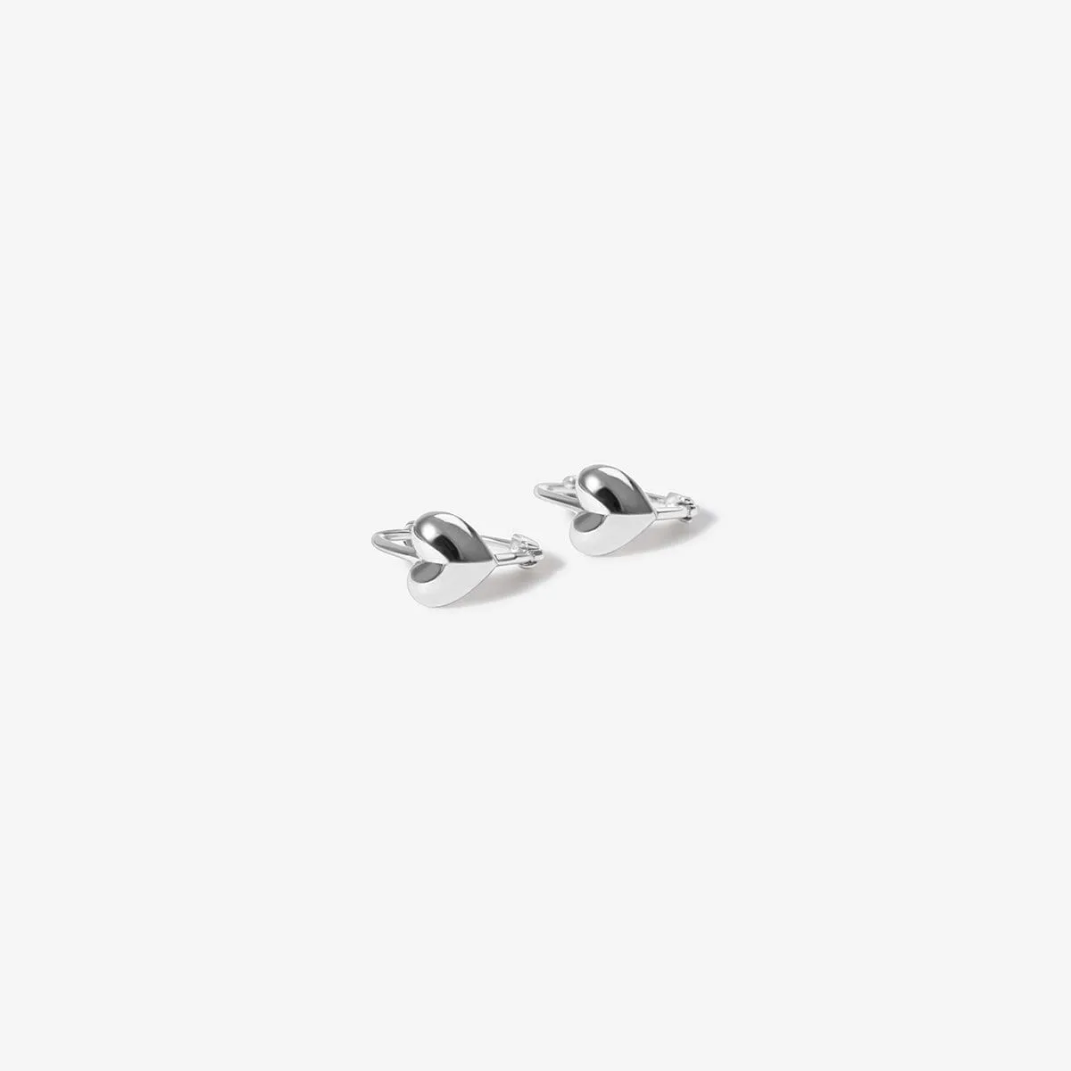 Justin micro heart huggie earrings