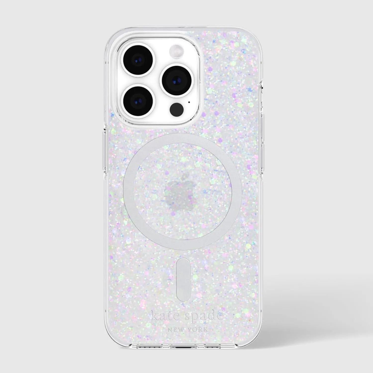 kate spade new york iPhone 15 Pro Case, Compatible with MagSafe - Chunky Glitter Iridescent