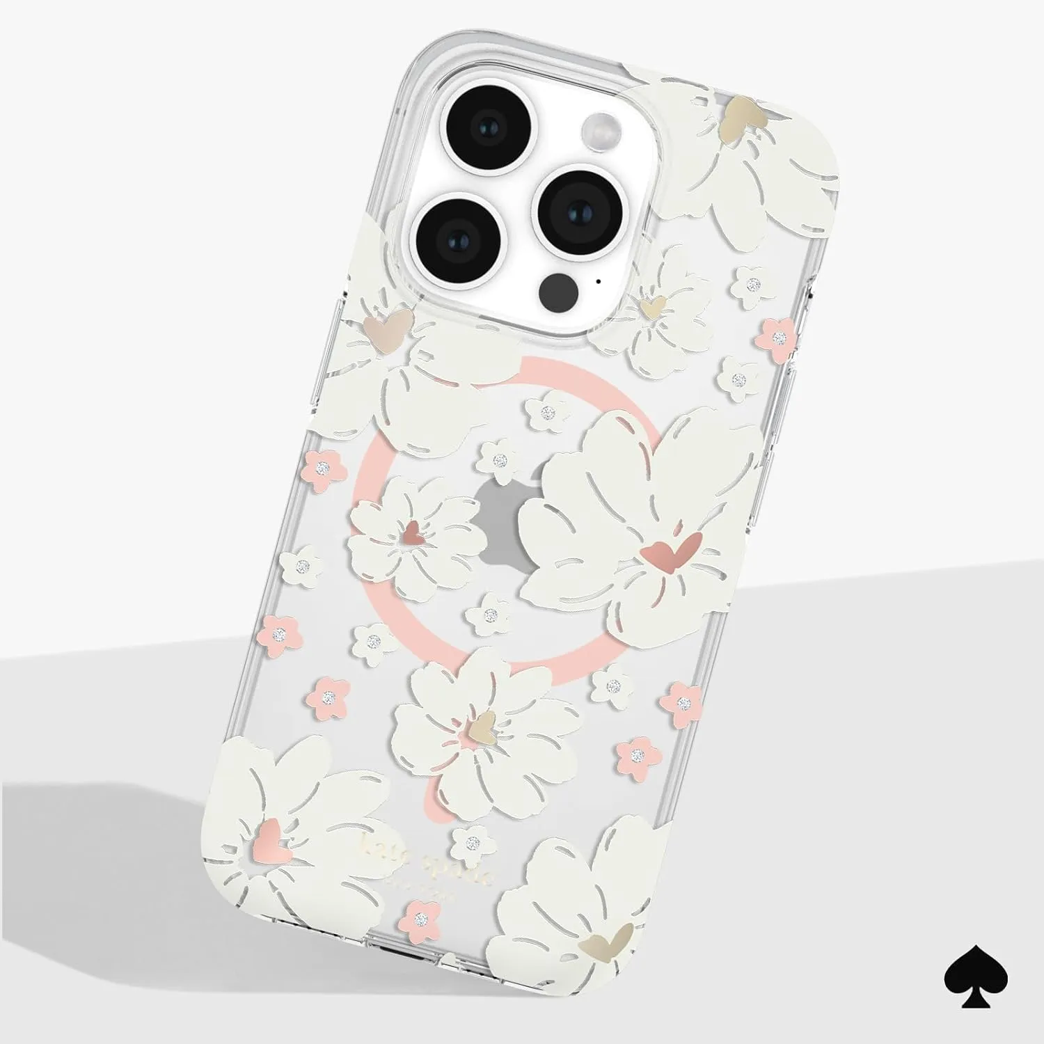 kate spade new york iPhone 15 Pro Case, Compatible with MagSafe - Classic Peony