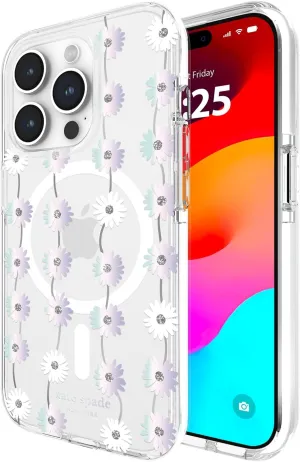 kate spade new york iPhone 15 Pro Case, Compatible with MagSafe - Daisy Chain Iridescent