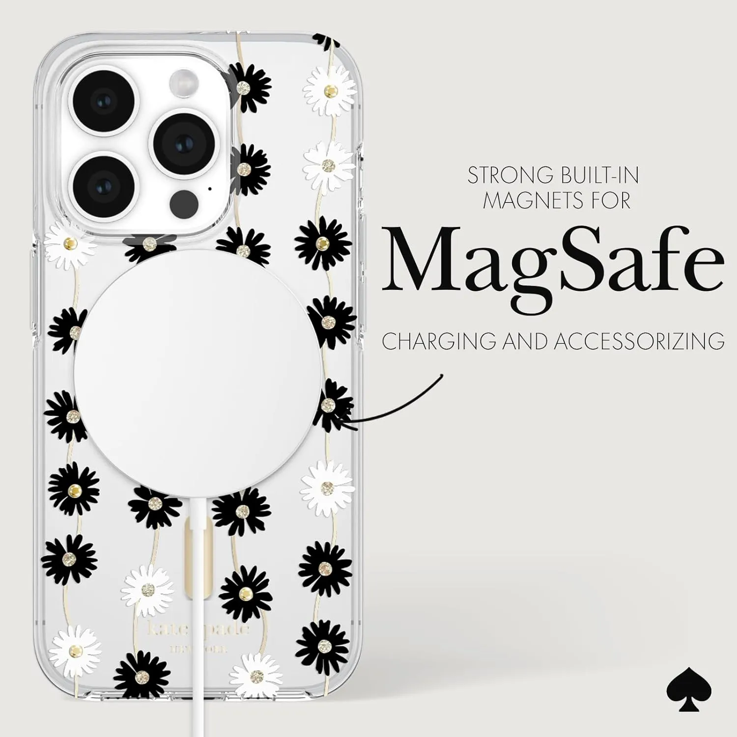 kate spade new york iPhone 15 Pro Case, Compatible with MagSafe - Daisy Chain