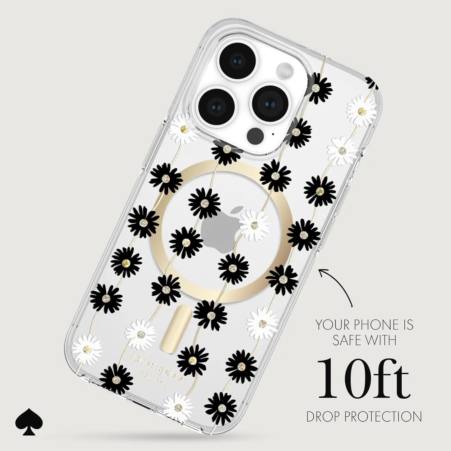 kate spade new york iPhone 15 Pro Case, Compatible with MagSafe - Daisy Chain