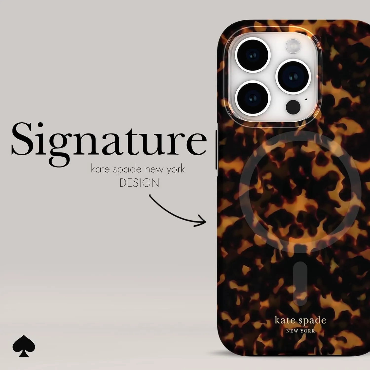 kate spade new york iPhone 15 Pro Case, Compatible with MagSafe - Tortoiseshell