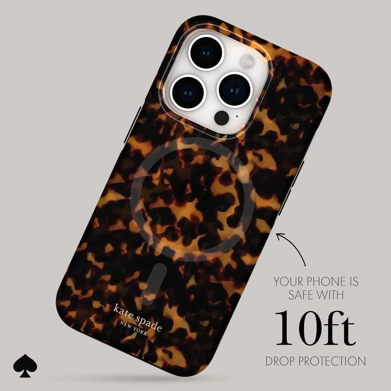 kate spade new york iPhone 15 Pro Case, Compatible with MagSafe - Tortoiseshell