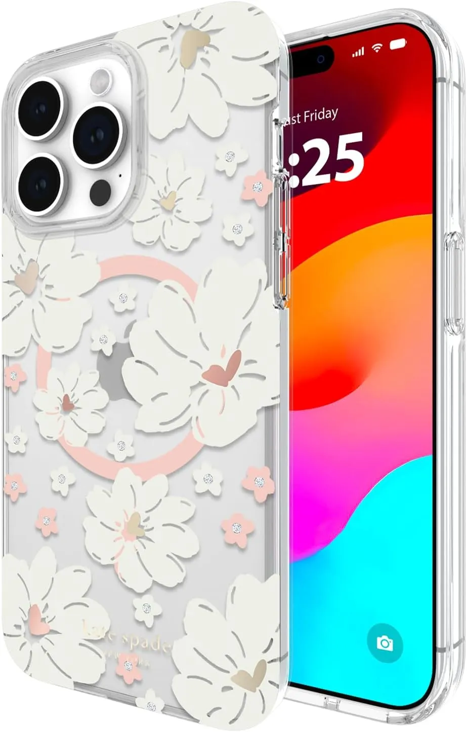 kate spade new york iPhone 15 Pro Max Case, Compatible with MagSafe - Classic Peony