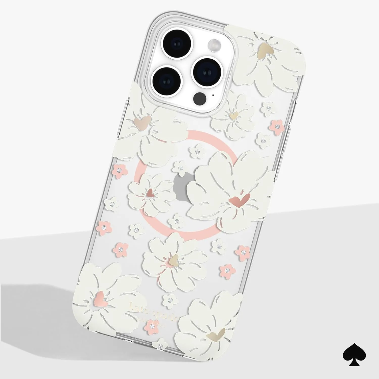 kate spade new york iPhone 15 Pro Max Case, Compatible with MagSafe - Classic Peony