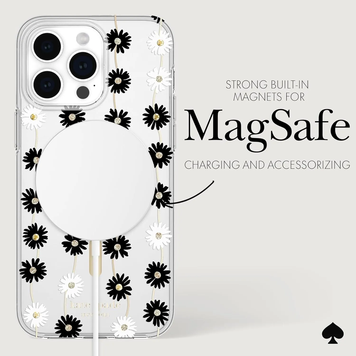 kate spade new york iPhone 15 Pro Max Case, Compatible with MagSafe - Daisy Chain