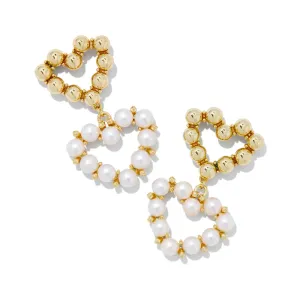 Kendra Scott Ashton Heart Drop Earrings in White Freshwater Cultured Pearl
