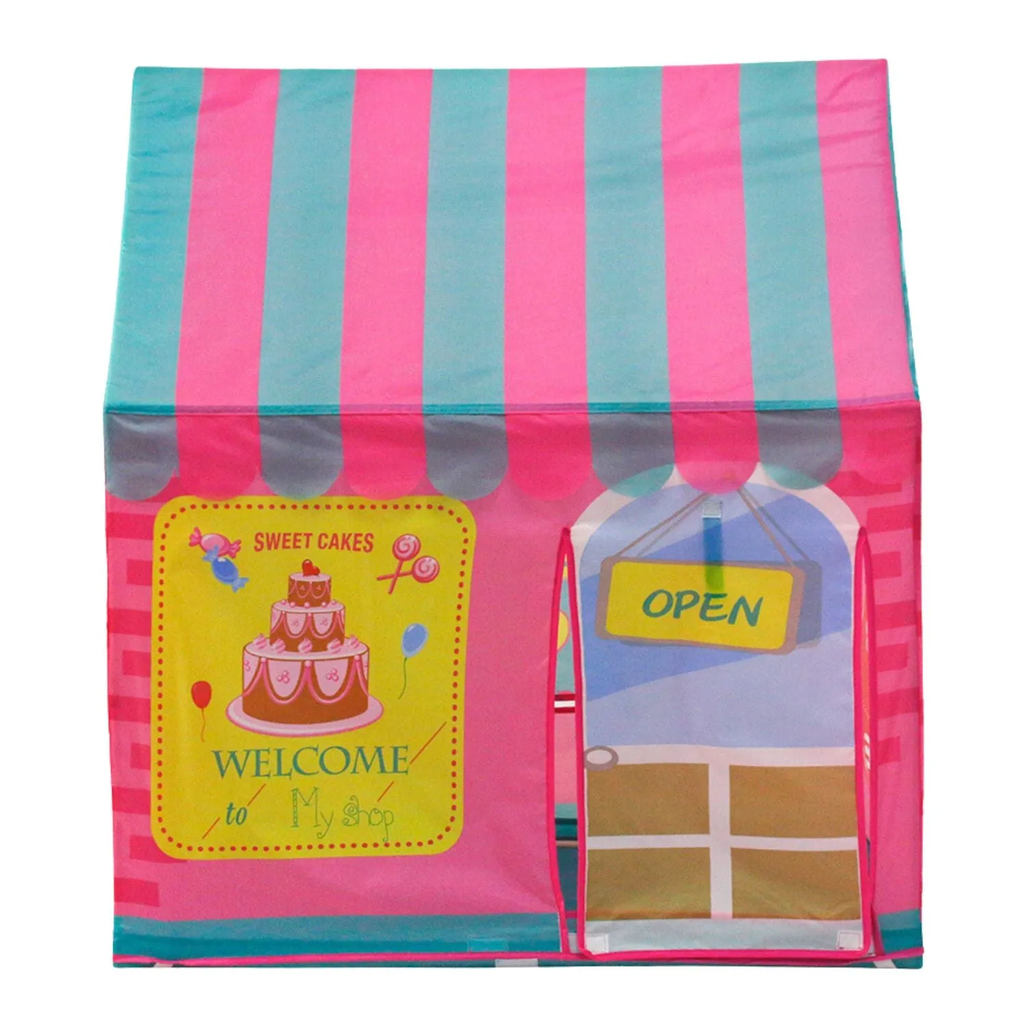 Kids Foldable Dessert House Play Tent with Shutter - Gominimo