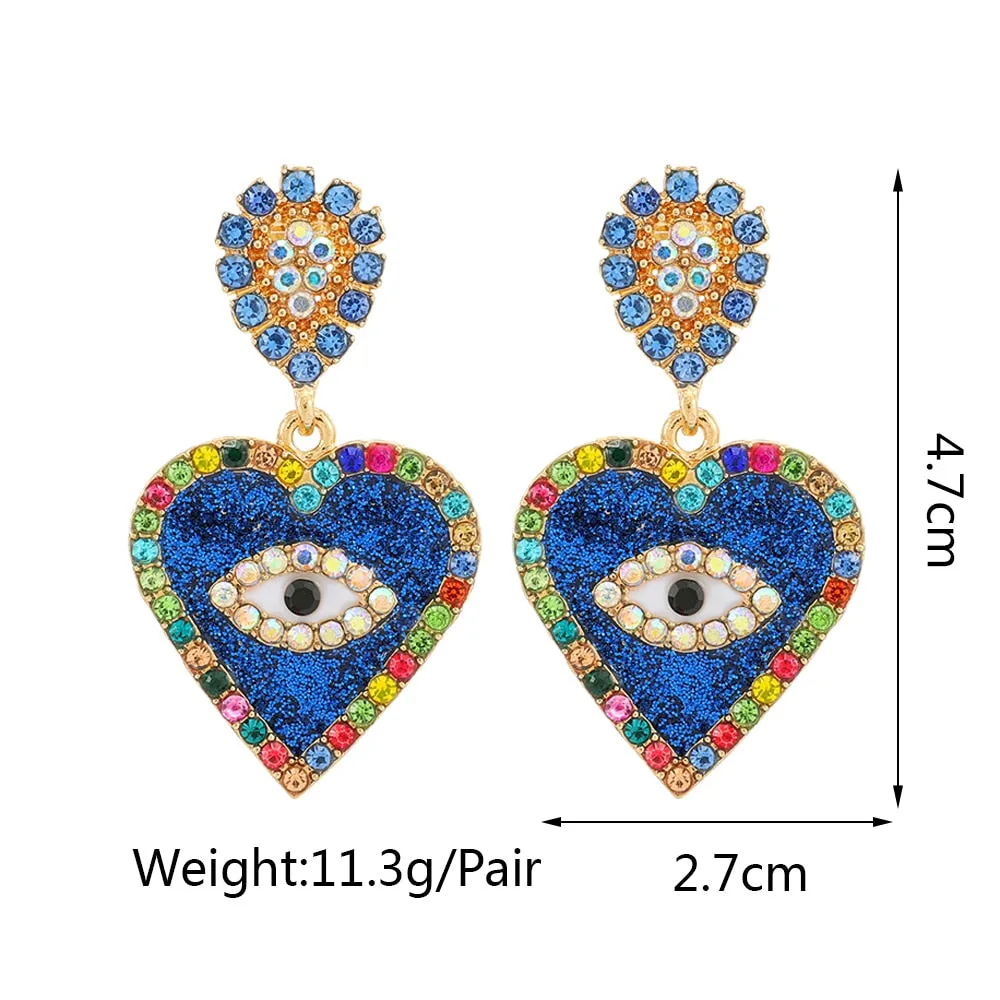 Korean Fashion Sweet Heart Dangle Drop Earrings For Women