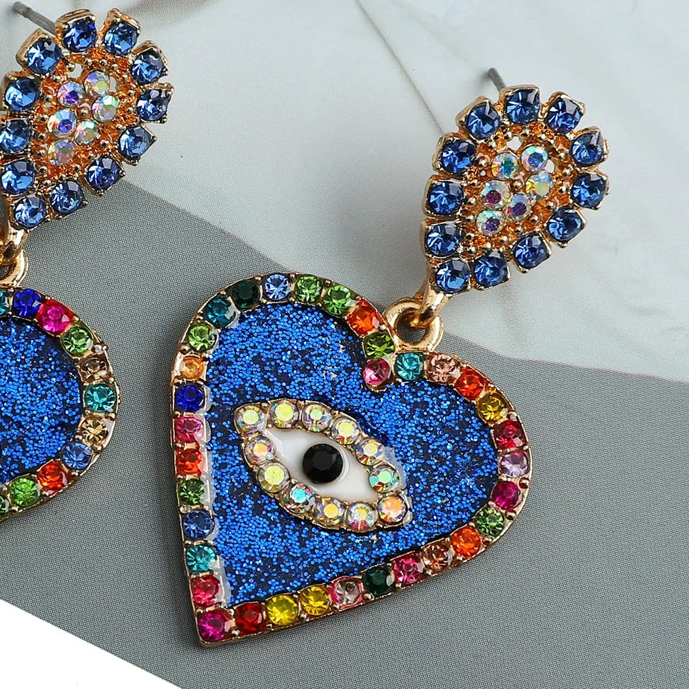 Korean Fashion Sweet Heart Dangle Drop Earrings For Women
