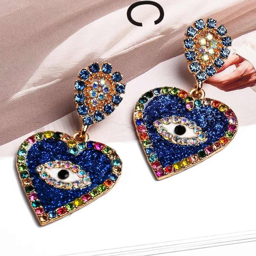 Korean Fashion Sweet Heart Dangle Drop Earrings For Women