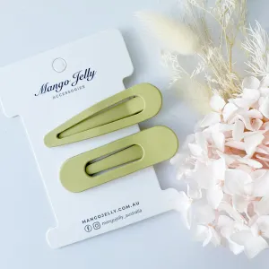 Large pastel coated alligator clips - Avocado