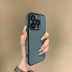 Leather Colorful Case for iPhone 16 15 14 Plus 13 12 11 Pro Max Soft Silicone Bumper Matte Shockproof Cover,Navy,for iPhone 11 Pro
